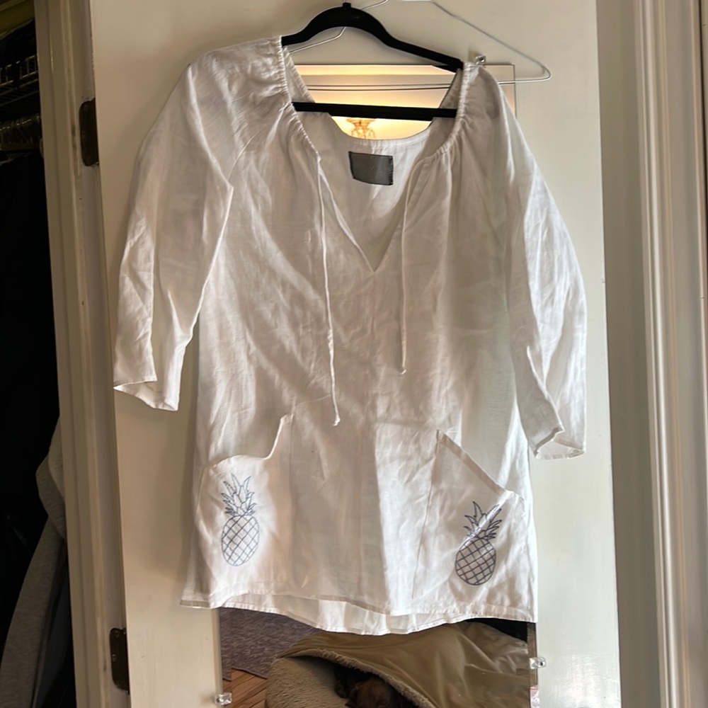 Reformation Pineapple Embroidered Coverup